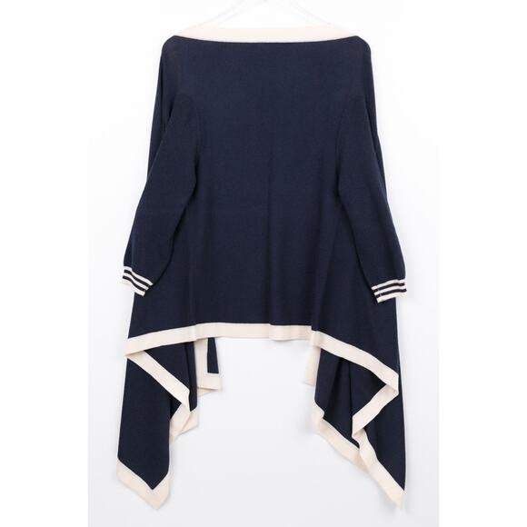 Autumn Cashmere Navy Women's 3/4 Sleeve Open Cardigan 100% Cashmere Size S - Picture 2 of 3